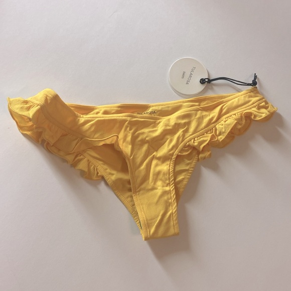 TULAROSA Yellow Ruffles Bikini Bottom Size S - Picture 6 of 7
